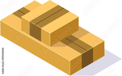 Stacking cardboard boxes for shipping and delivery