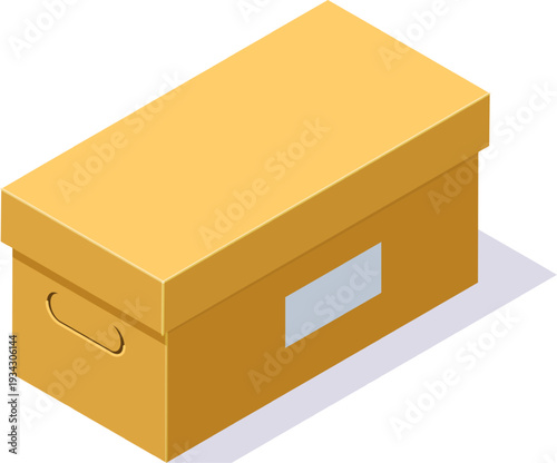 Isometric archive box storing important business documents