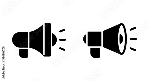 Megaphone icon symbol for apps and websites. Loudspeaker sign and symbol