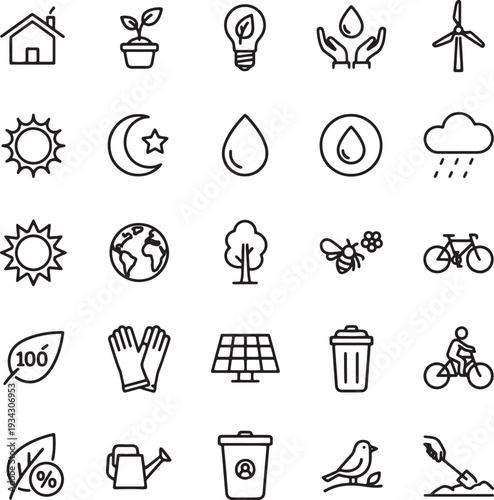 eco friendly icons set for infographics