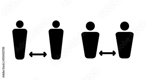 Social distance icon symbol for apps and websites. social distancing sign and symbol. self quarantine sign