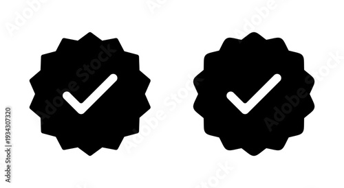 verified icon symbol for apps and websites. verification check mark. approved icon