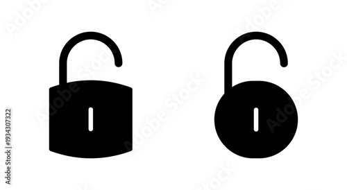 Unlock icon symbol for apps and websites. Unlock sign and symbol. unlocked padlock icon