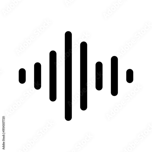 サウンドウェーブ、音声波形イメージのアイコンイラスト01