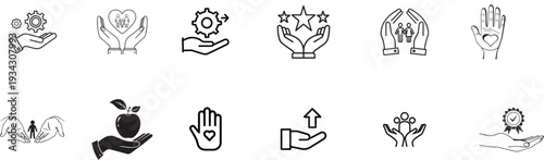 Black silhouette set of wheat ears vector icons and food symbols for web and business design illustration