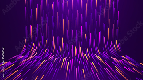 Modern Tech Illustration Highlighting Purple Data Lines As Fiber Optic Pathways For AI Systems, Emphasizing Speed And Internet Connectivity.