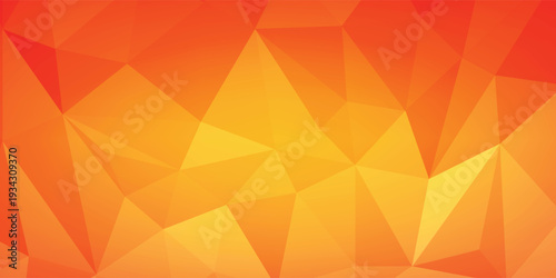 Warm Orange Low Poly Geometric Background With Abstract Polygonal Triangle Pattern For Design