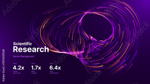 Dynamic Particle Motion Background for Science and AI Applications, Featuring Glowing Lines and Light Trails in a Futuristic Composition