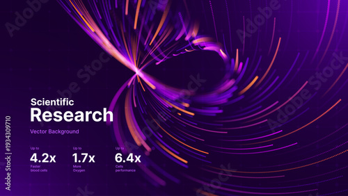 Vibrant Purple Particle Flow Visualization Showcasing Speed and Data Movement in AI Networks. Futuristic Science and Internet Background.