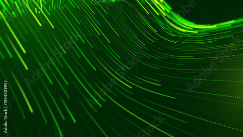 Flowing Dots in Futuristic Grid – Abstract Green Design for Research Visuals, Perfect for ESGFocused Tech and Innovation Projects