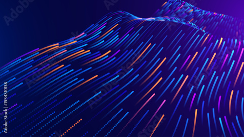 AI-Powered Data Science Composition for Corporate Visuals. Blue Background for Tech Reports, Business Strategy Documents, and Digital Templates.