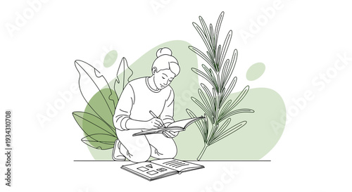 Artist Drawing Botanical Sketching Nature Plants Sketchbook Creative Inspiration