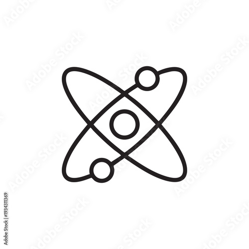 Simplified atomic structure illustration showing nucleus and electrons in orbit, a basic representation of an atom's composition