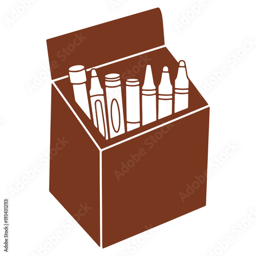 Stylized Beer Bottles in Open Cooler Container Graphic Resource for Beverage Related Themes and Designs