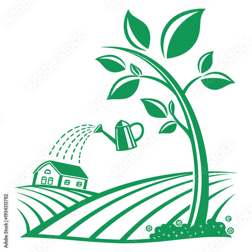 Sustainable Farming Sprout Icon Vector Illustration