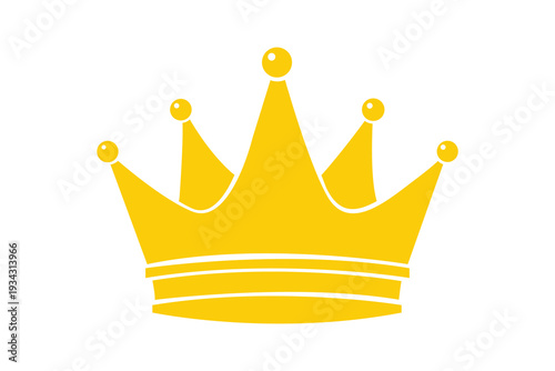 A radiant yellow crown with intricate details and a regal design Vector