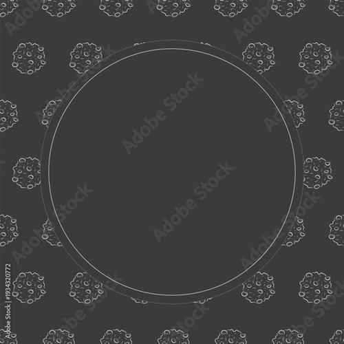 chocolate chip cookies frame. doodle chocolate cookies circle frame background