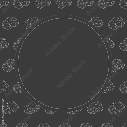 chocolate chip cookies frame. doodle chocolate cookies circle frame background