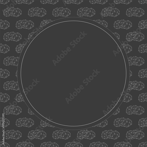 chocolate chip cookies frame. doodle chocolate cookies circle frame background