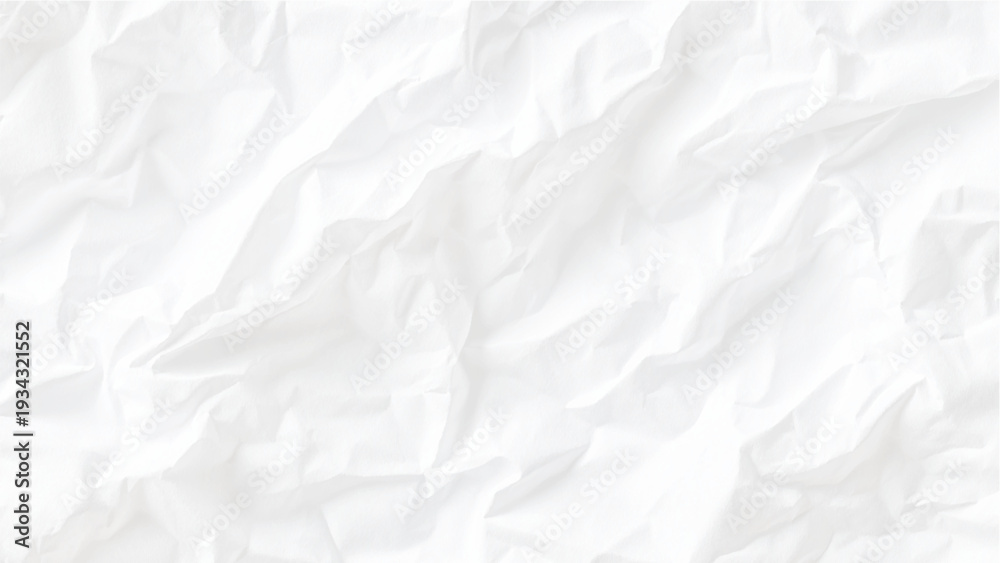 Obraz premium White crumpled paper texture with creases and folds on transparent background