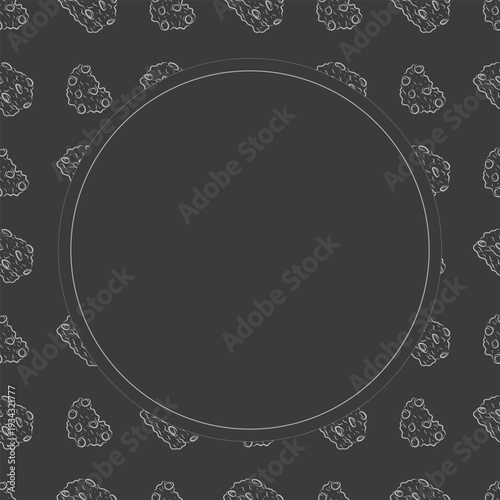 chocolate chip cookies frame. doodle chocolate cookies circle frame background