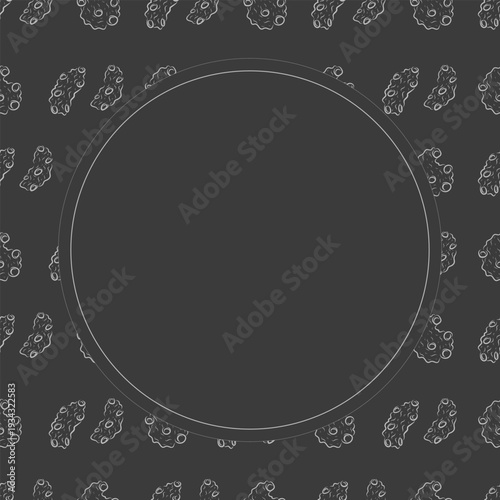 chocolate chip cookies frame. doodle chocolate cookies circle frame background