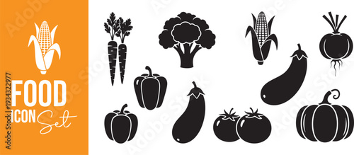 Comprehensive Food Group Icons Fruit Vegetable Dairy and Fast Food