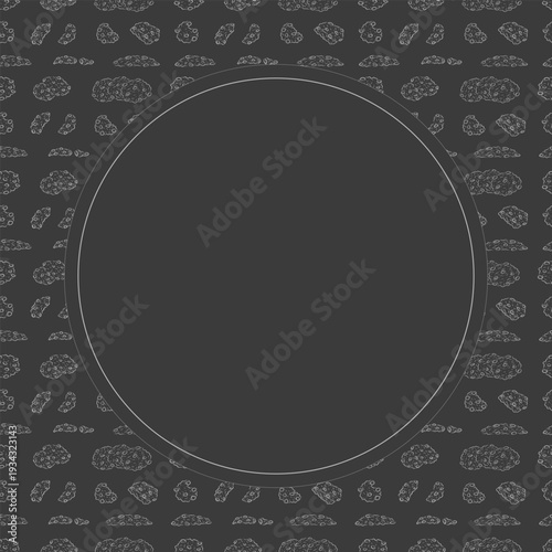 chocolate chip cookies frame. doodle chocolate cookies circle frame background