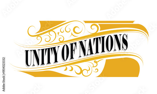 UNITY OF NATIONS lettering custom style design