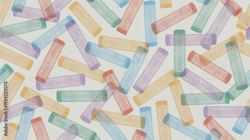 Abstract pattern of muted pastel rectangular shapes with a hand-drawn, overlapping texture