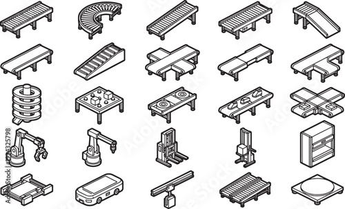 Industrial Automation Equipment Illustration. 