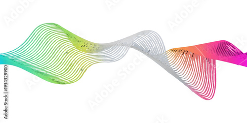 A vibrant digital illustration of colorful rubber bands flowing in a wavy blue gradient pattern to create a modern motion vector design for a business technology backdrop