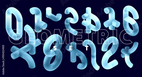 Set of colorful cylindrical geometric shapes. Collection cylinders for abstract geometrical design.