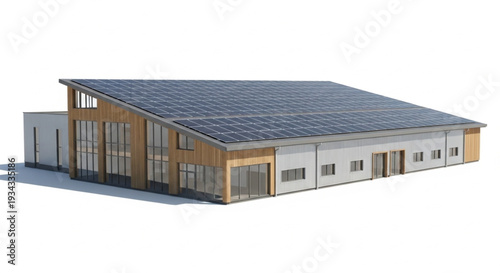 Modern Industrial Warehouse Building Exterior.