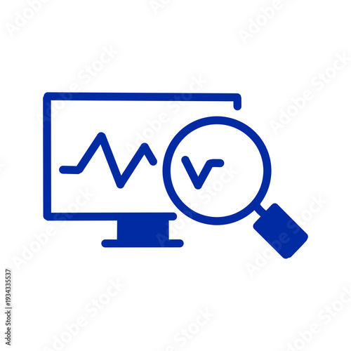 [Data Analytics Icons – Charts & Monitoring] Monitor Analytics Search Icon / モニターアナリティクス検索アイコン