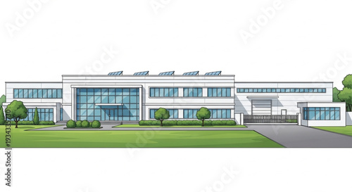 Modern Office Building Architecture Design.