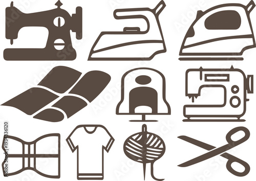 Sewing and tailoring icons