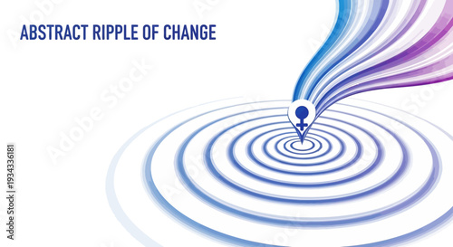 Vibrant ripples of change spreading outward with colorful gradient