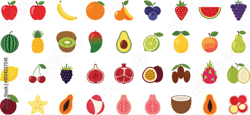 Vibrant collection of various fresh fruits for healthy eating