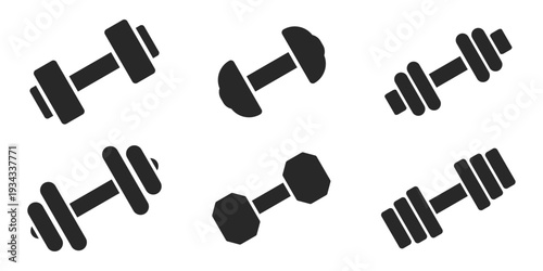 Minimal Dumbbell icon set vector