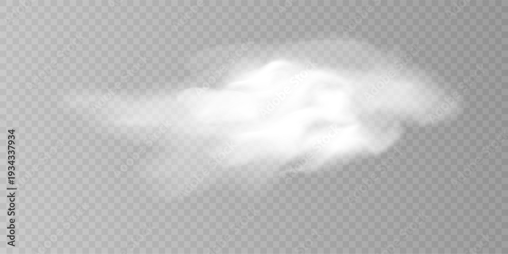 Obraz premium Soft White Vapor Fog Cloud Overlay Transparent PNG.