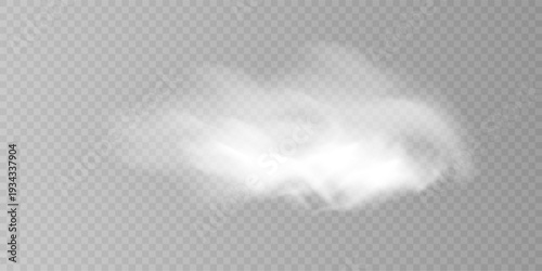 White Smoke Plume or Fog Element Transparent PNG.