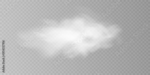 Soft White Vapor Fog Cloud Overlay Transparent PNG.