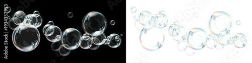 Clear Glossy Water Bubbles Collection Isolated Overlay PNG.