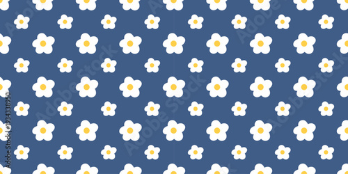 Flower cute seamless pattern gingham floral with kawaii small check. Spring daisy print and easter pink girl with botanical textile background. Kids flower stripe and design pattern vector.