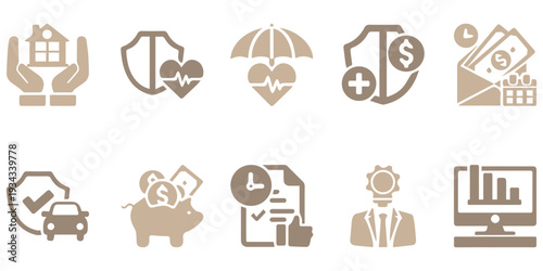Financial Protection and Growth Icons