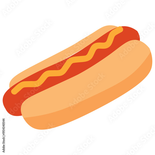 Stadium Hot Dog Snack for Baseball Game Fans Vector Illustration