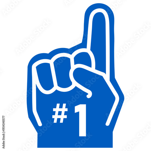 Foam Finger Cheering Glove for Baseball Fans Vector Illustration