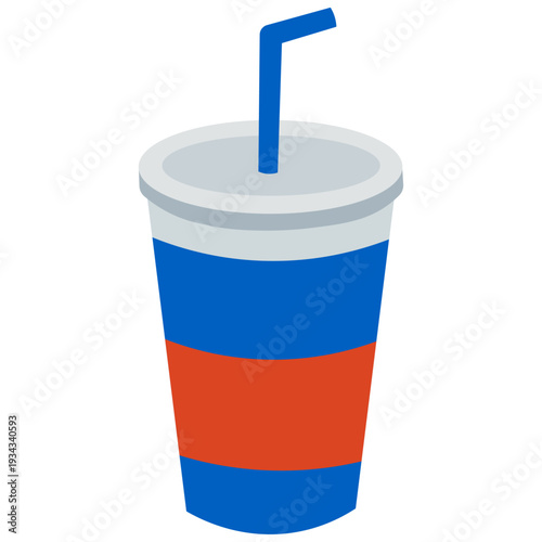 Stadium Soft Drink Cup for Baseball Match Vector Illustration
