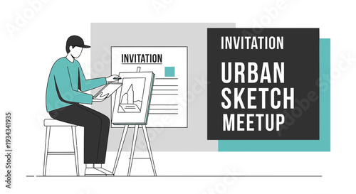 Artist Sketching at Urban Meetup Invitation Event